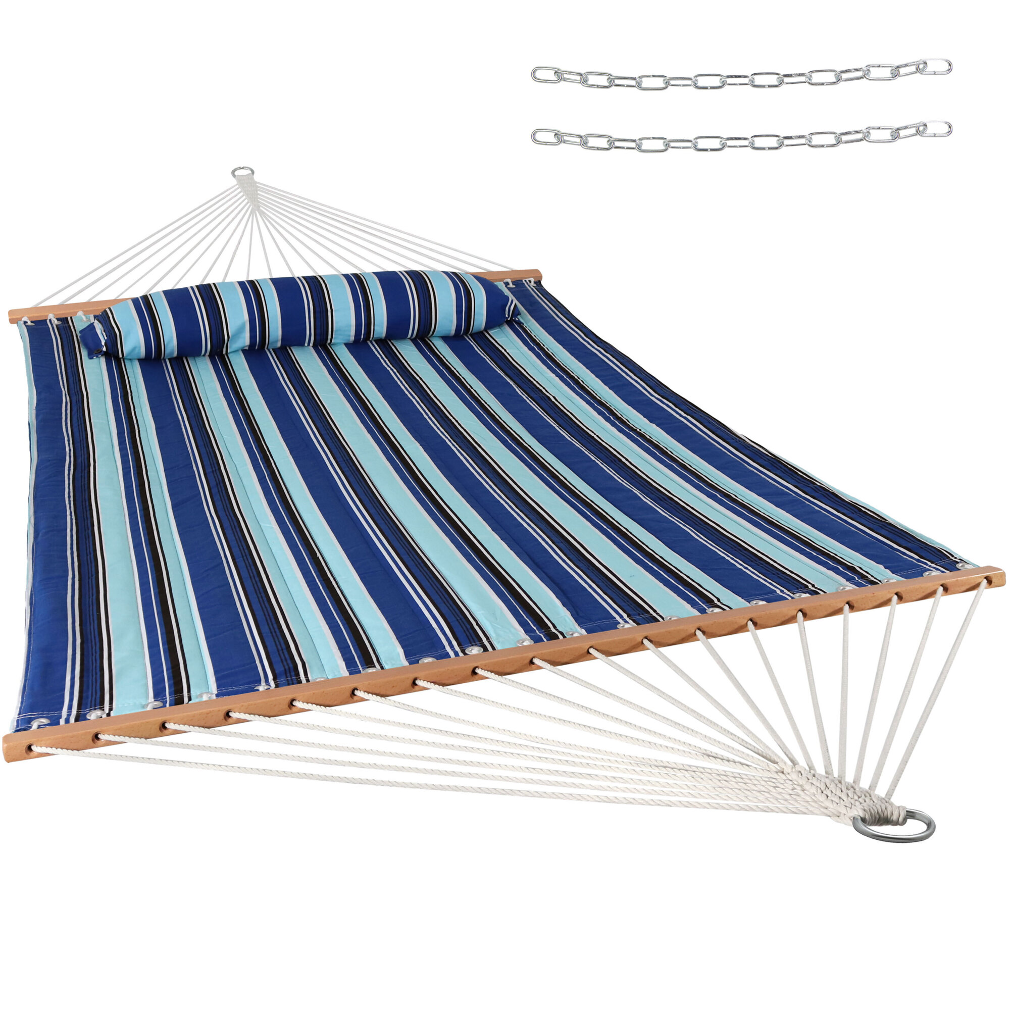 Sunnydaze Decor Quilted Hammock with Spreader Bars, Catalina Beach, Model# LY-QFH-CB